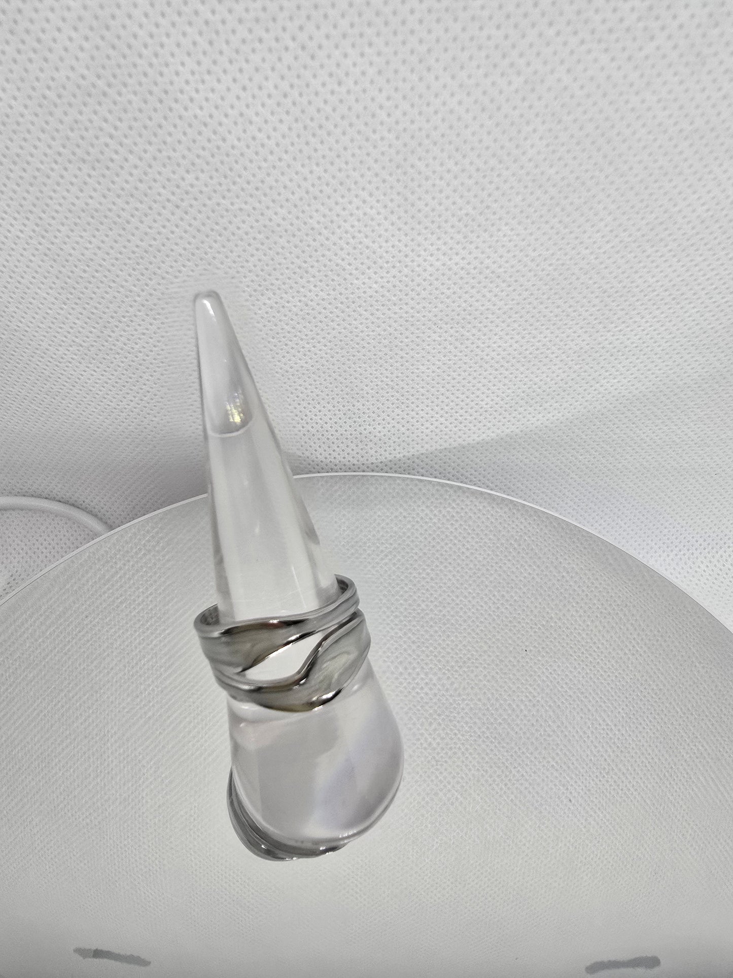 White waves silver ring - By Bianci