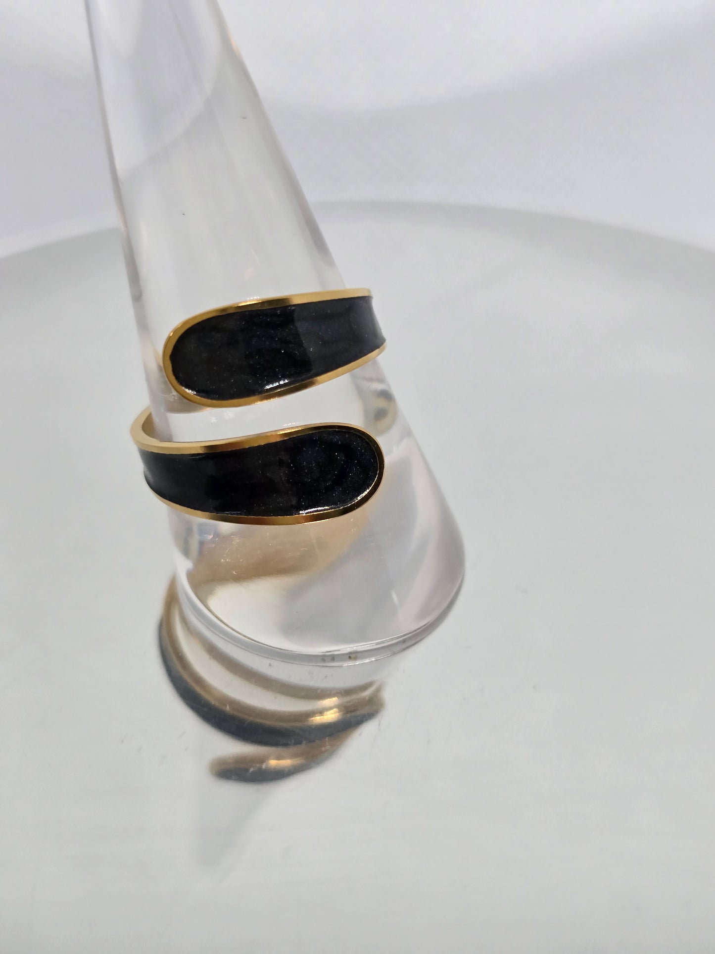 Finger hung in Black and Gold ring - By Bianci