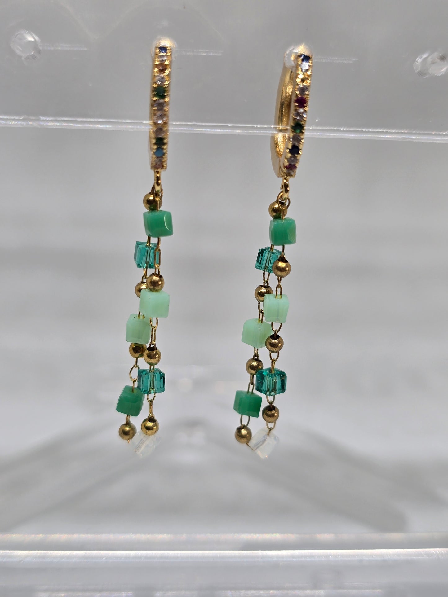 Shades of green earrings - By Bianci