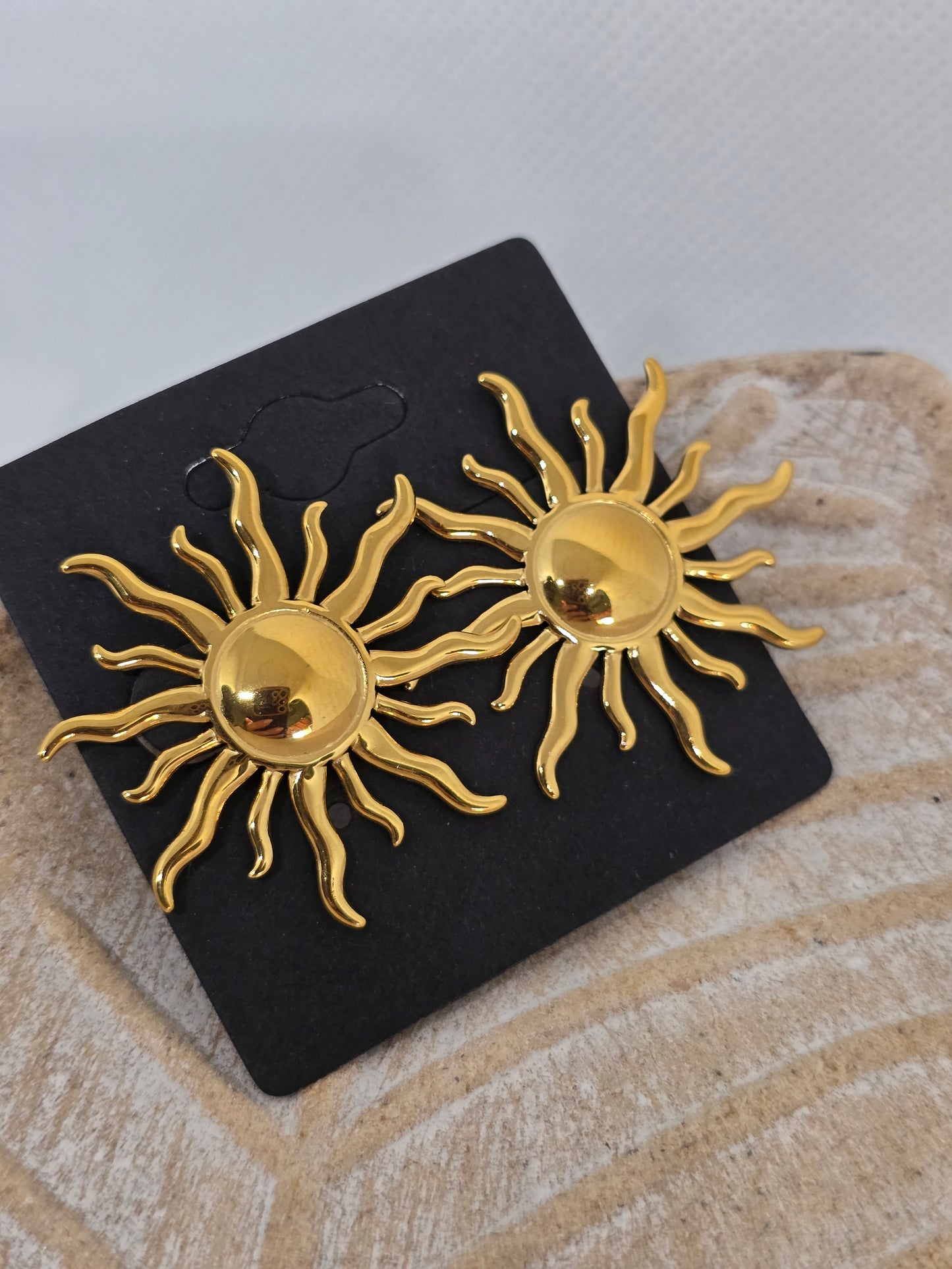 Gold sun earrings - By Bianci