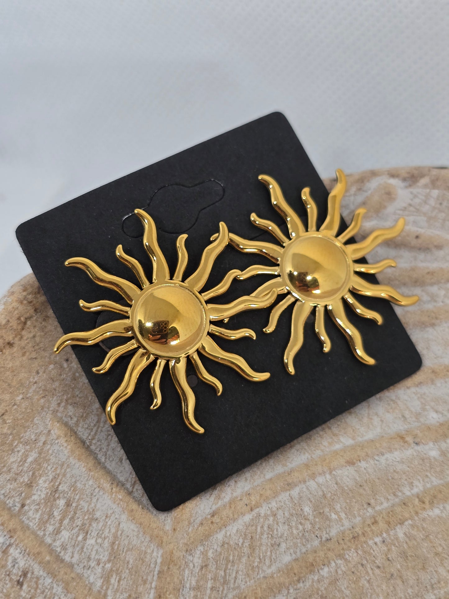 Gold sun earrings - By Bianci