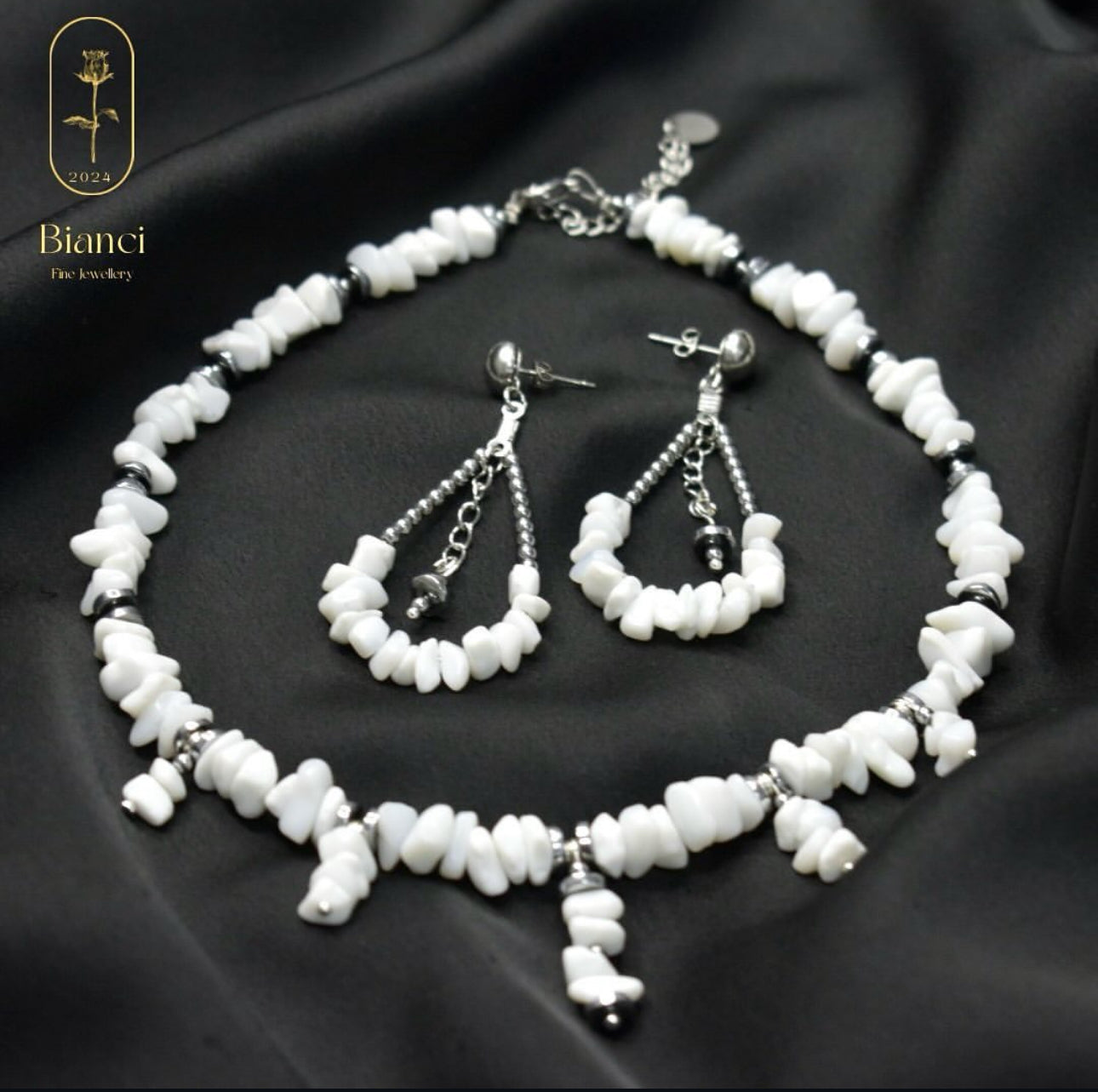 Snow Flakes Necklace & Earrings - By Bianci
