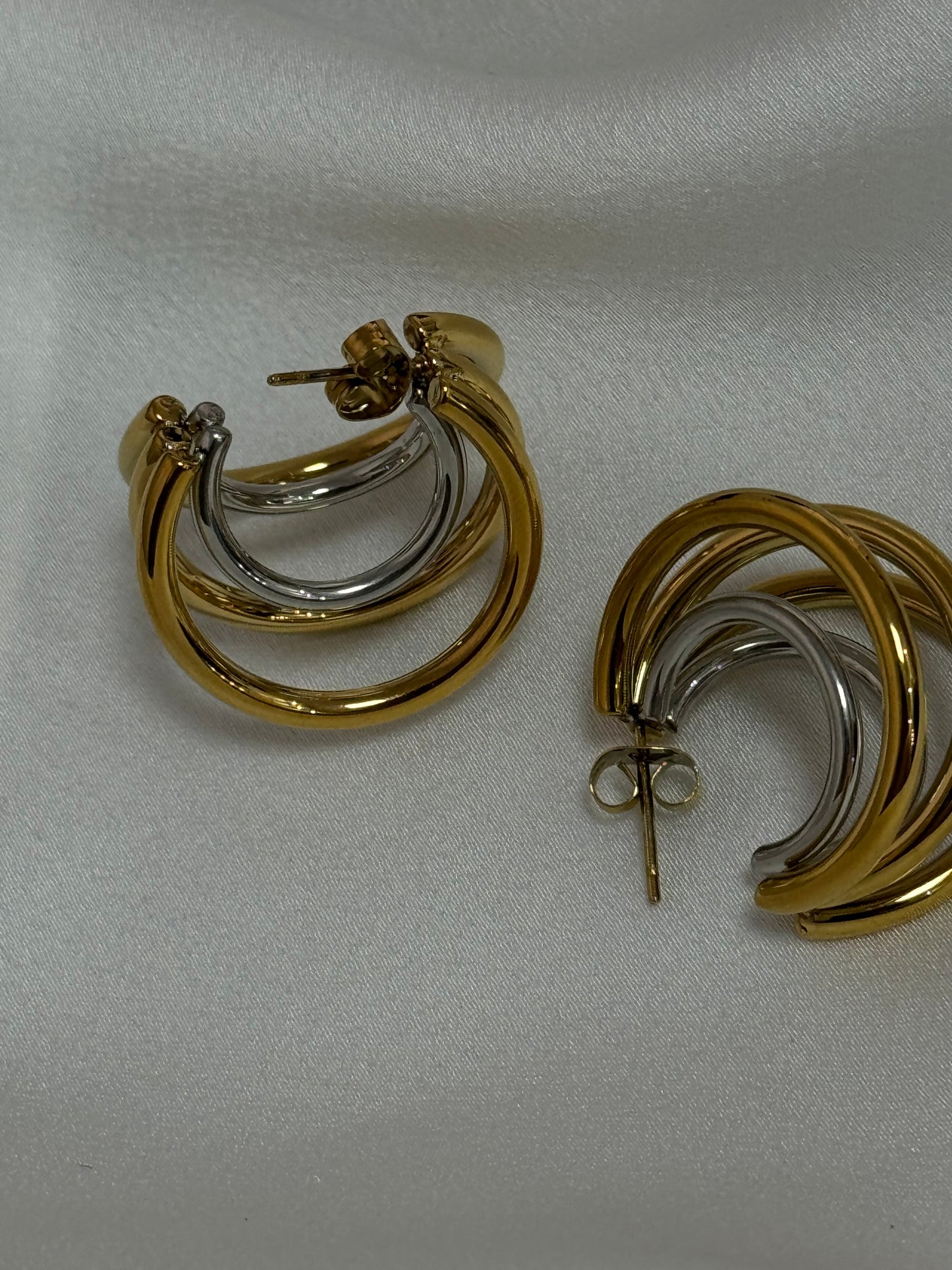 Mixed moon earrings