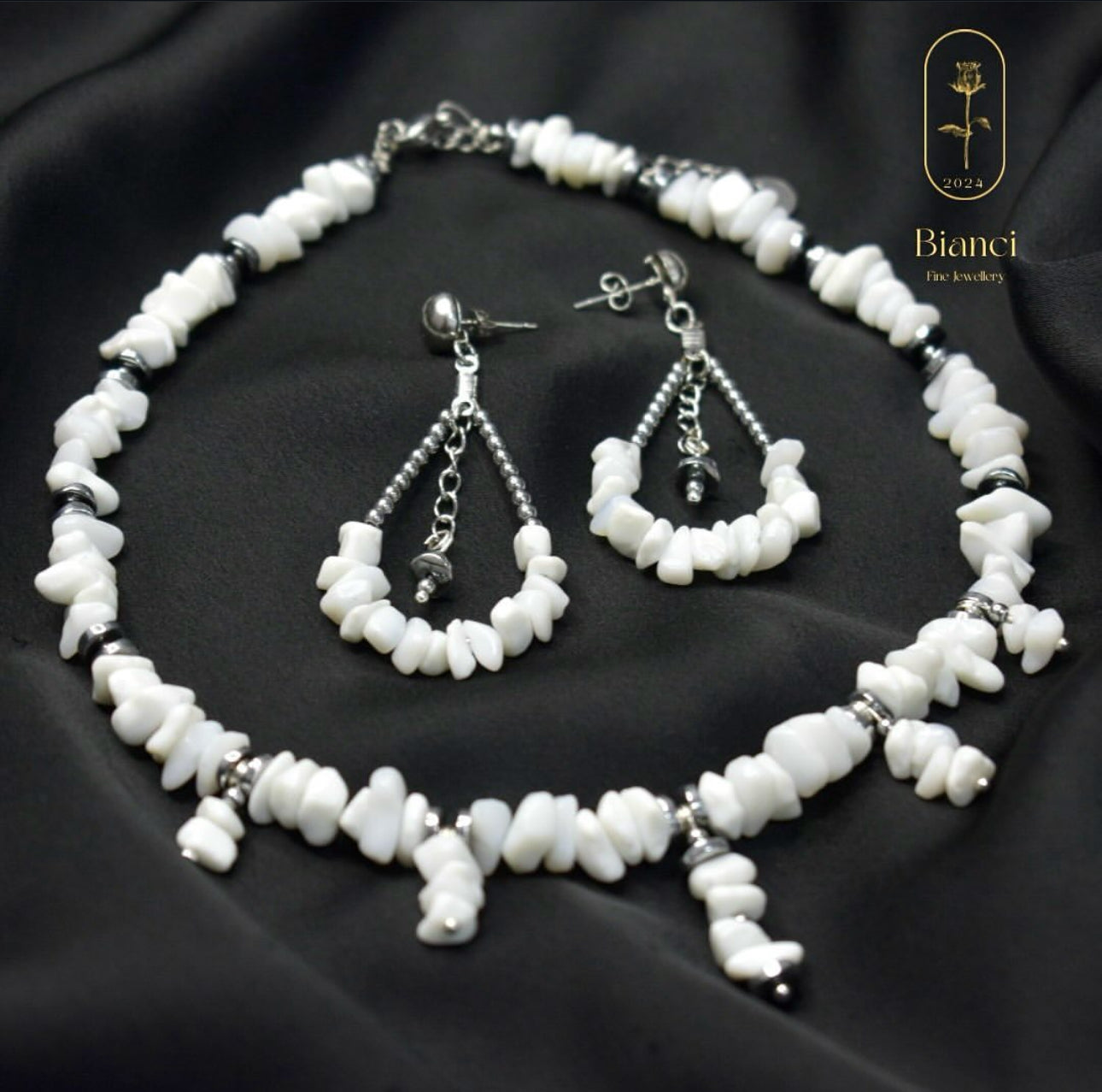 Snow Flakes Necklace & Earrings - By Bianci