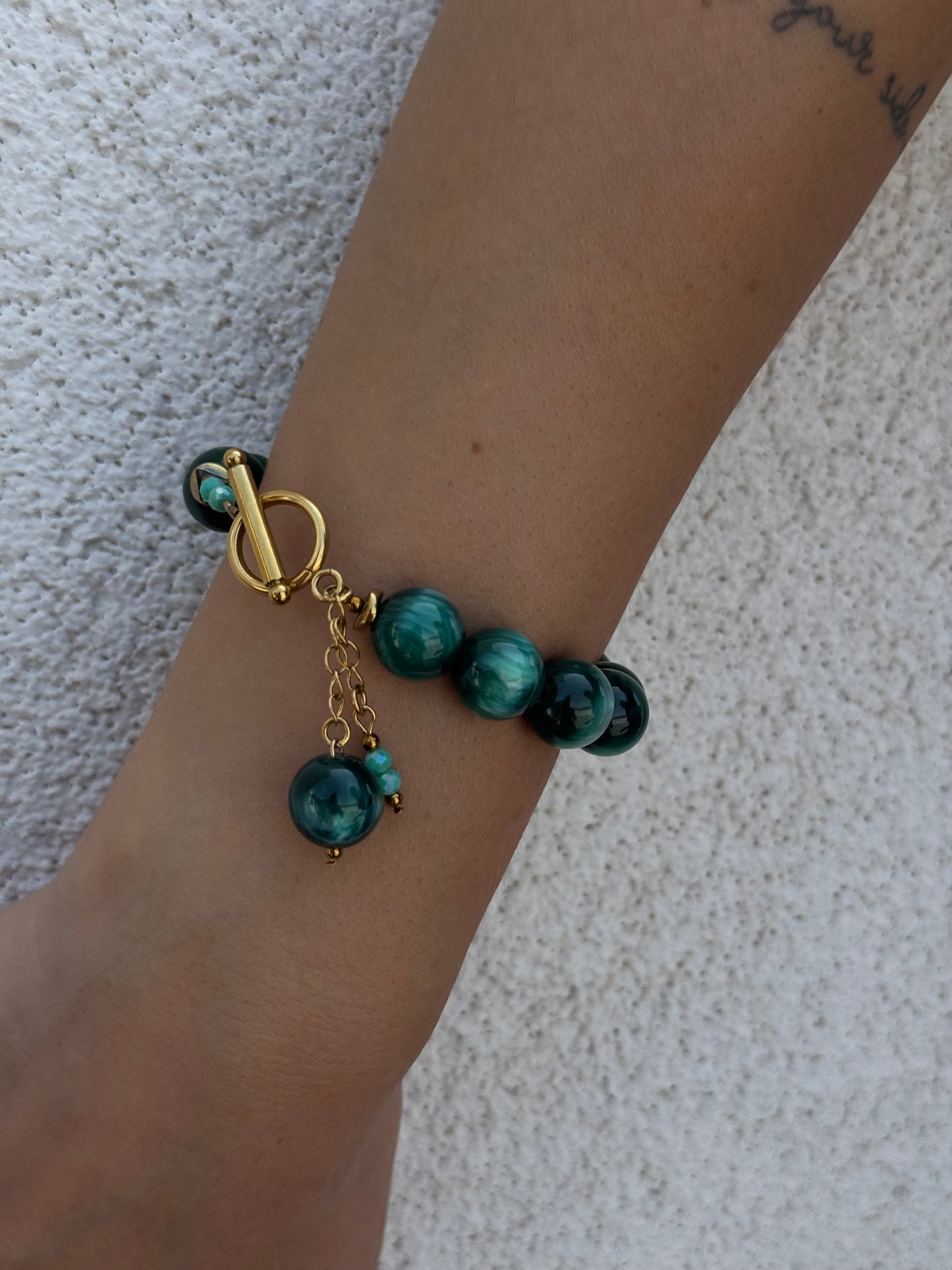 Green moonstone bracelet - by Bianci