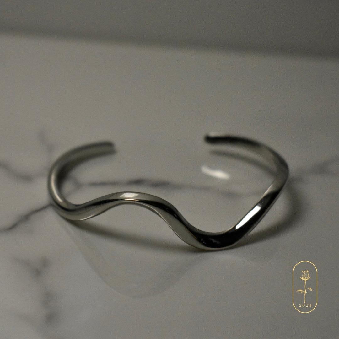 Silver waves bracelet- By Bianci