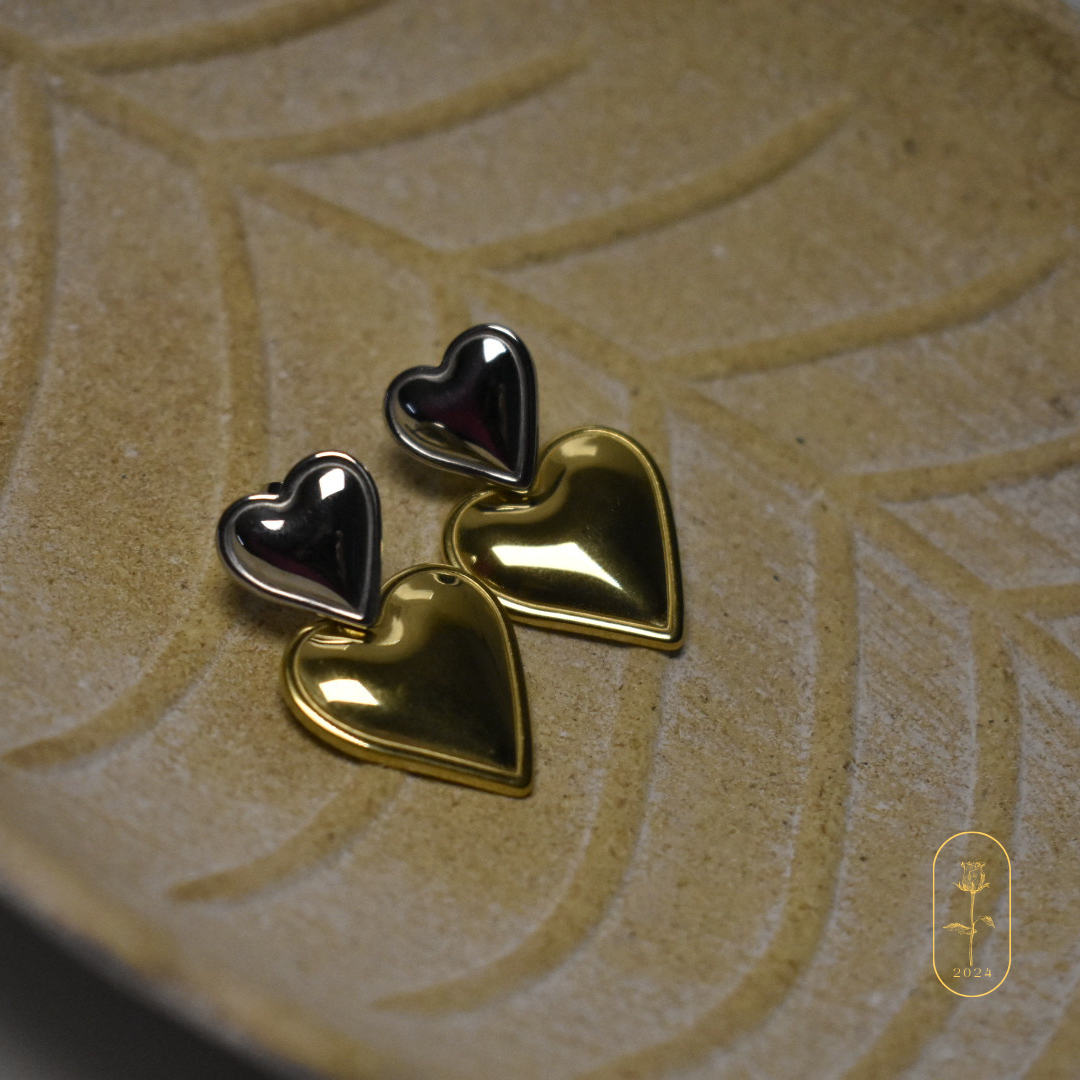 Mixed hearts earrings- By Bianci