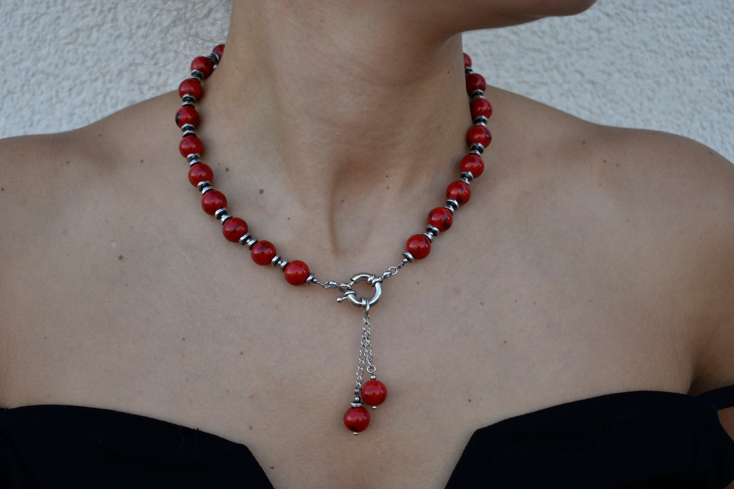 Red Berries Necklace - By Bianci