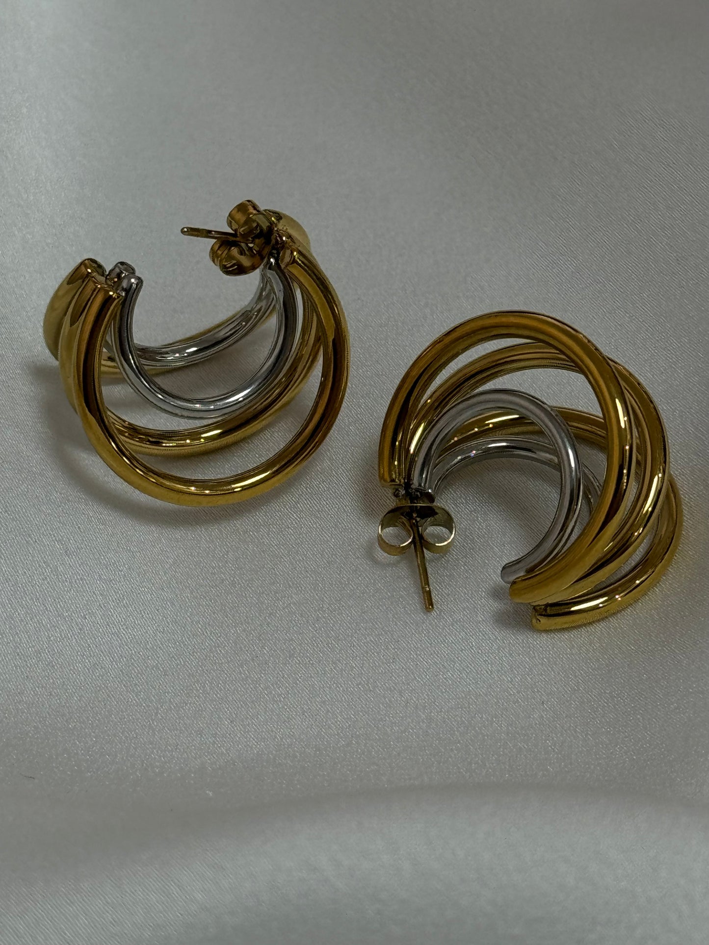 Mixed moon earrings