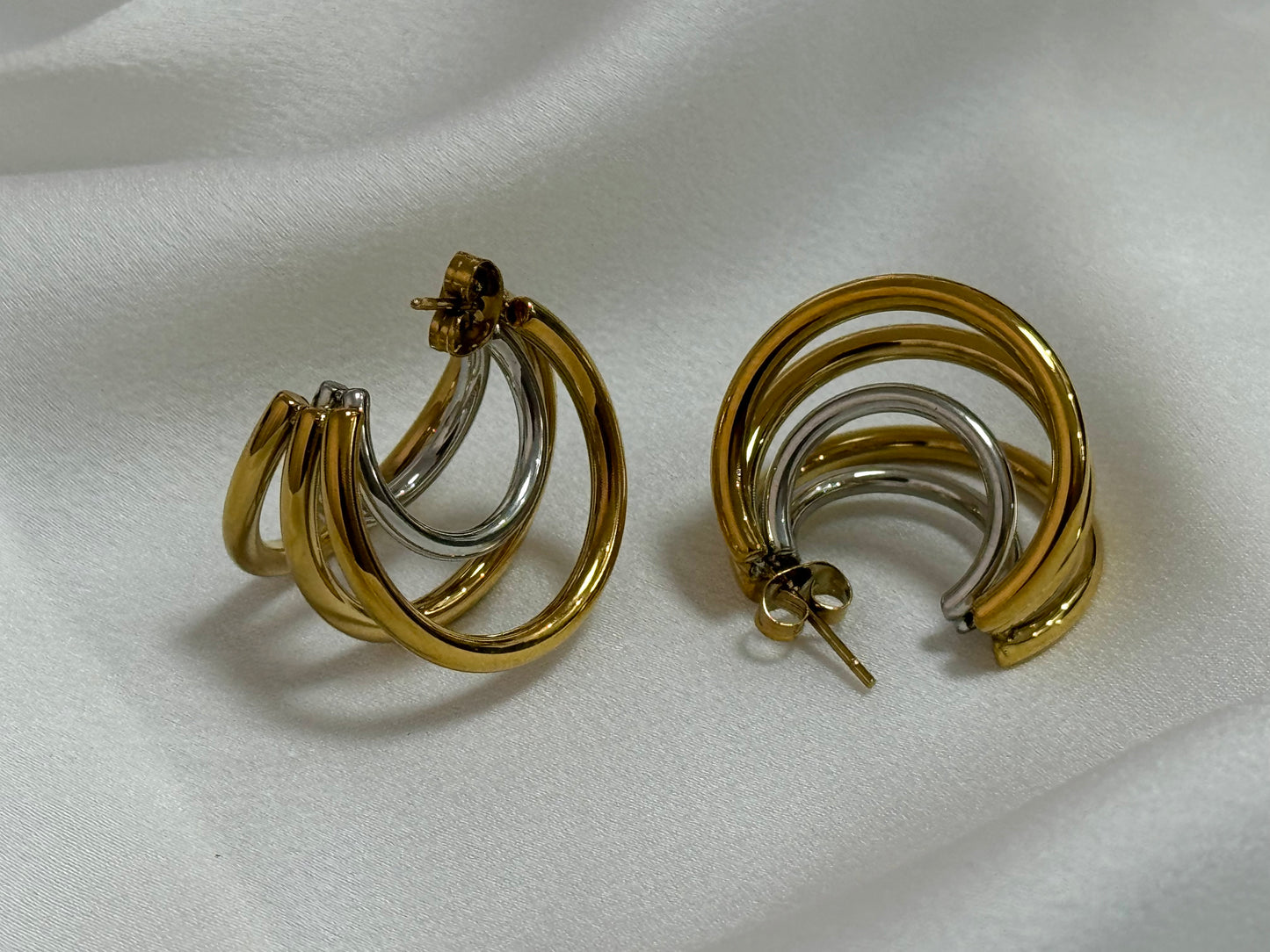 Mixed moon earrings