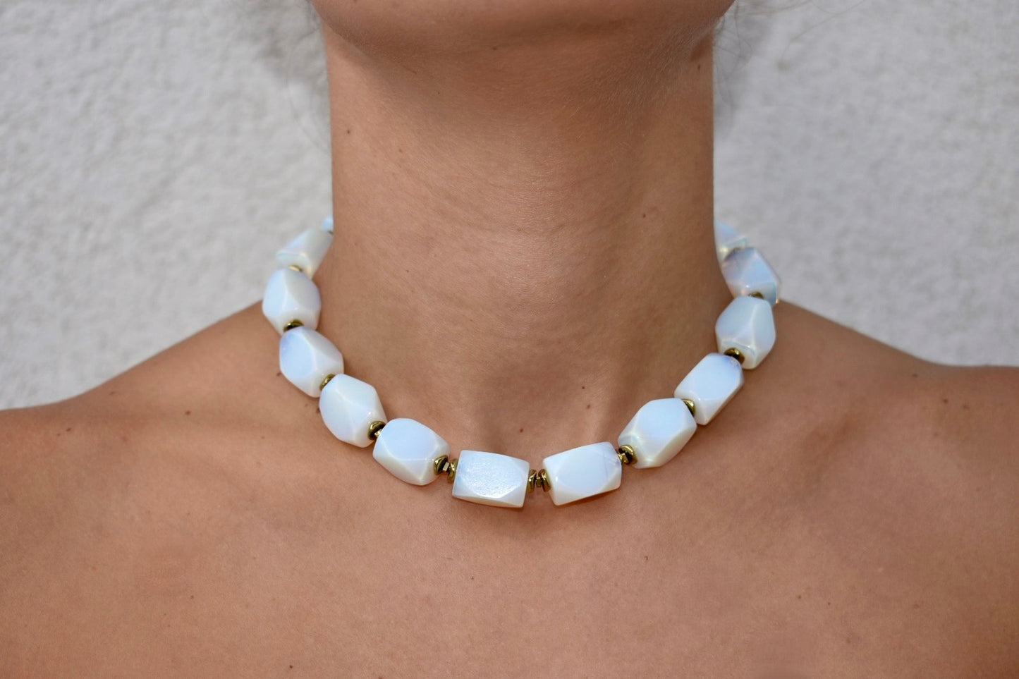 White Statement Necklace - By Bianci