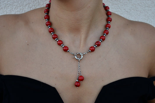 Red Berries  Necklace - By Bianci