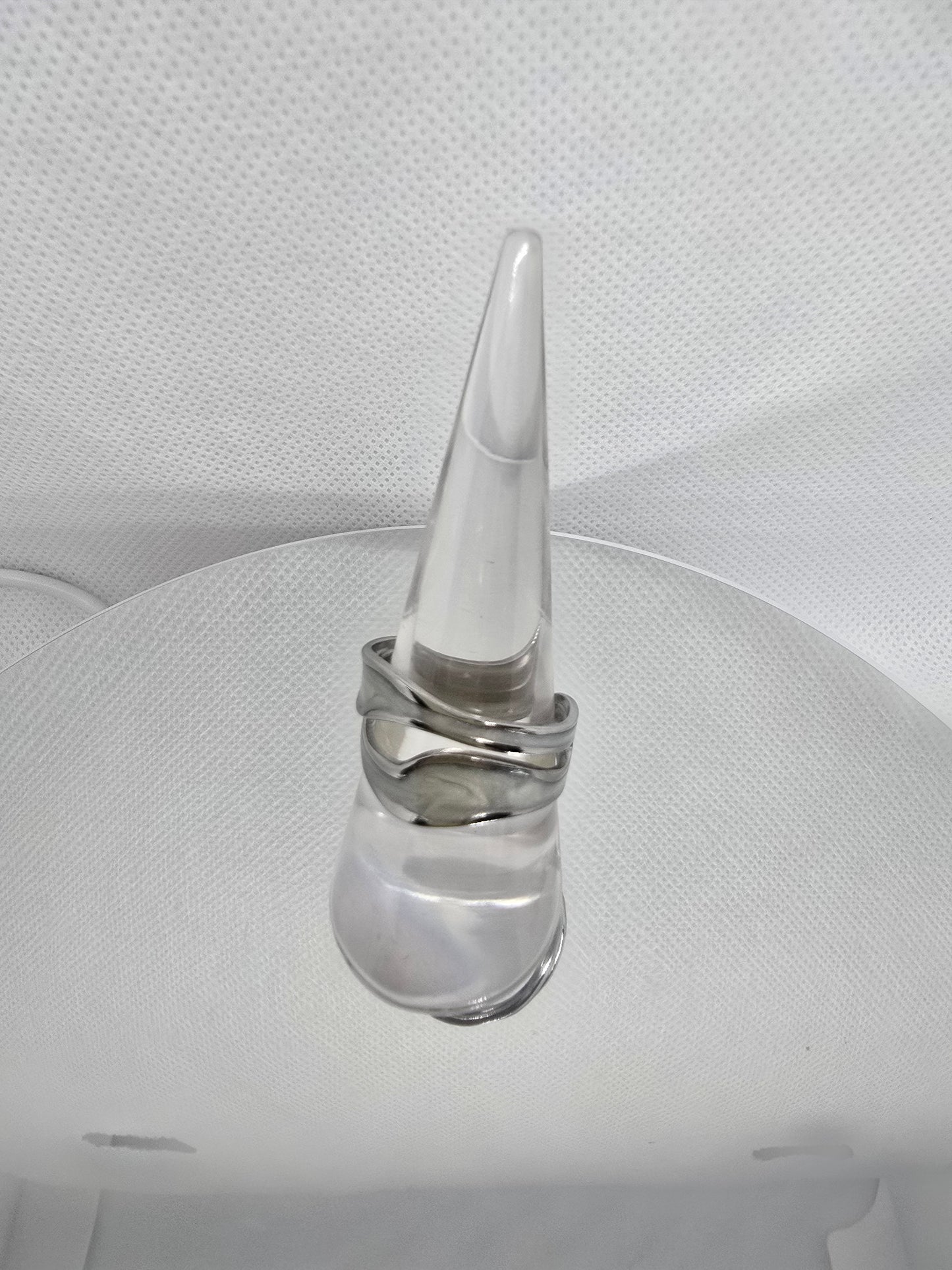 White waves silver ring - By Bianci