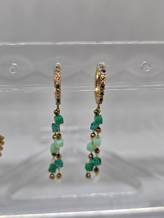 Shades of green earrings - By Bianci