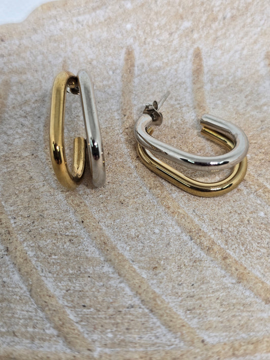 Stylish Gold and Silver earrings - By Bianci