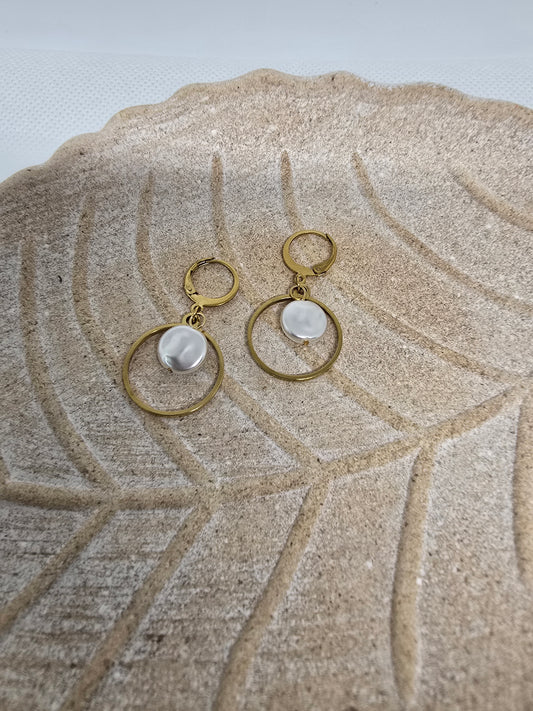 White in Gold earrings - By Bianci