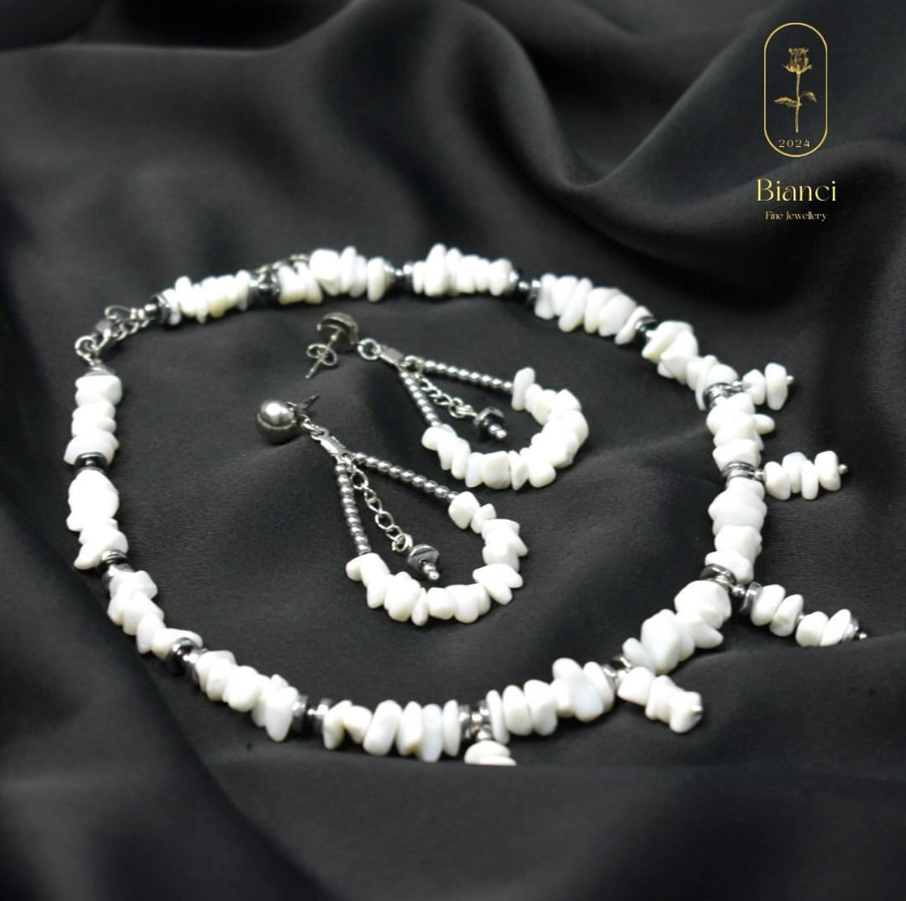 Snow Flakes Necklace & Earrings - By Bianci