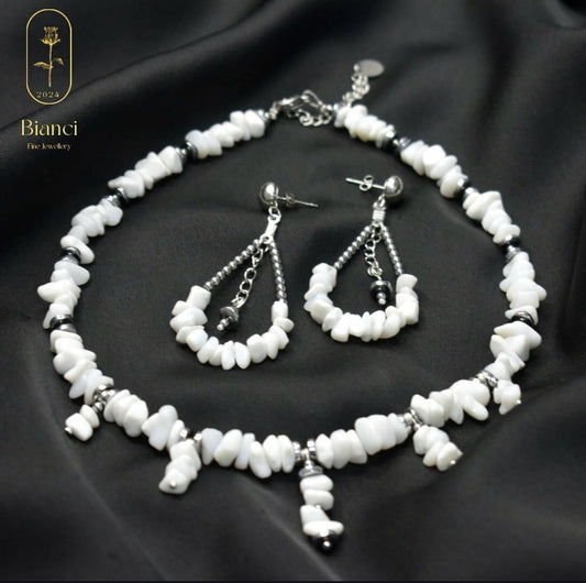 Snow Flakes Necklace & Earrings - By Bianci