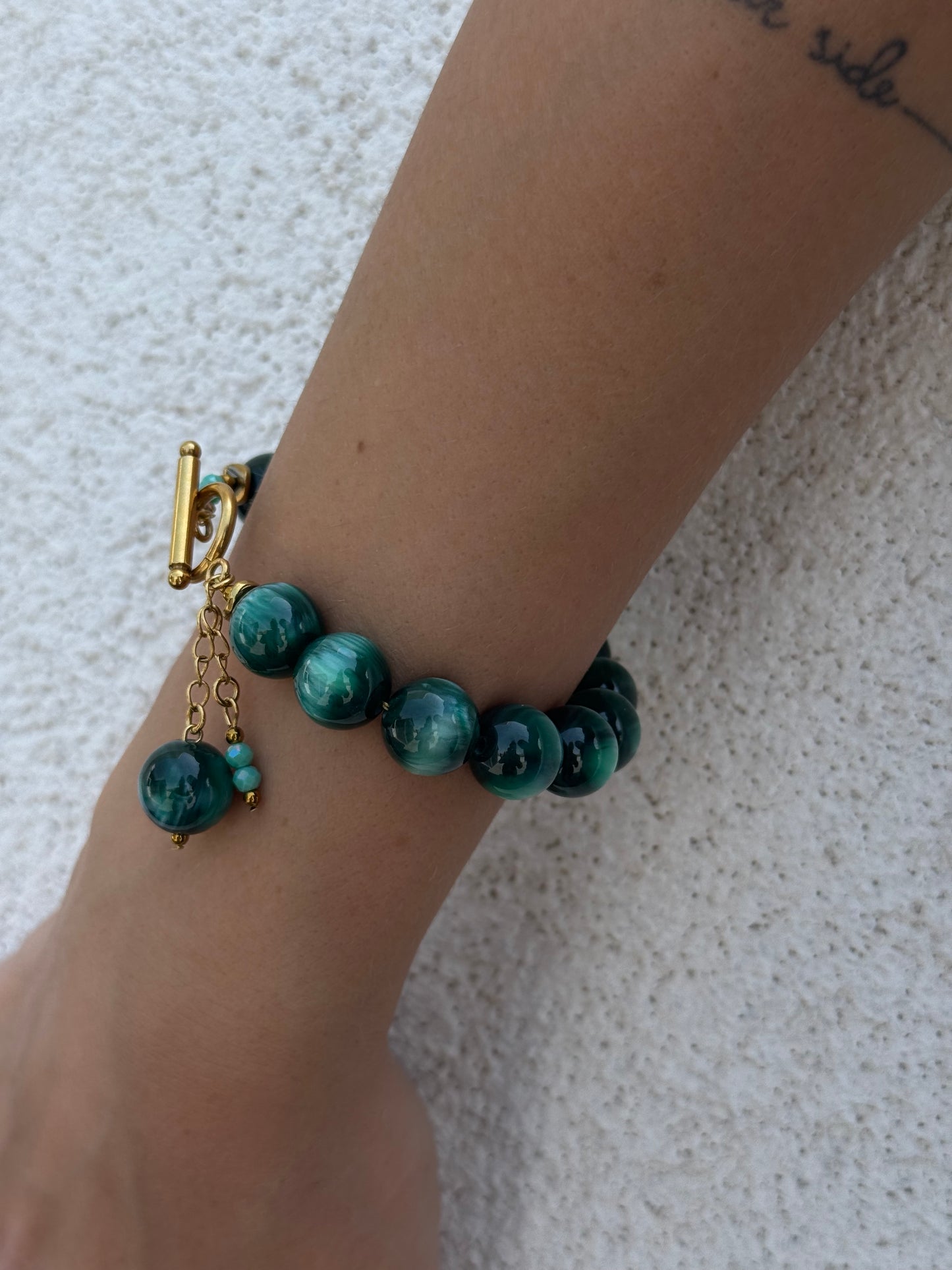 Green moonstone bracelet - by Bianci