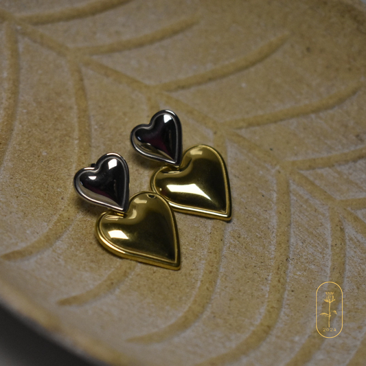 Mixed hearts earrings- By Bianci