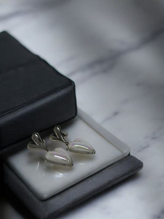 Pearl hearts earrings- By Bianci