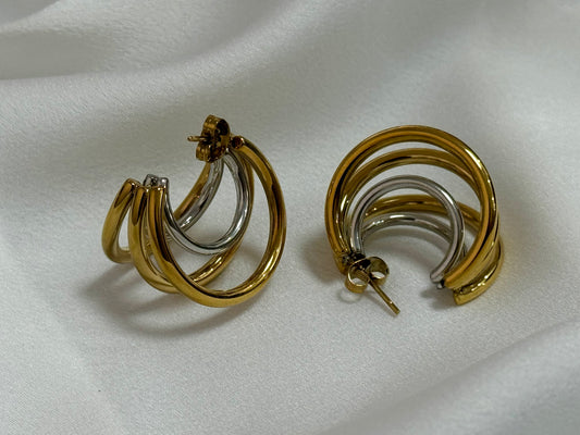 Mixed moon earrings