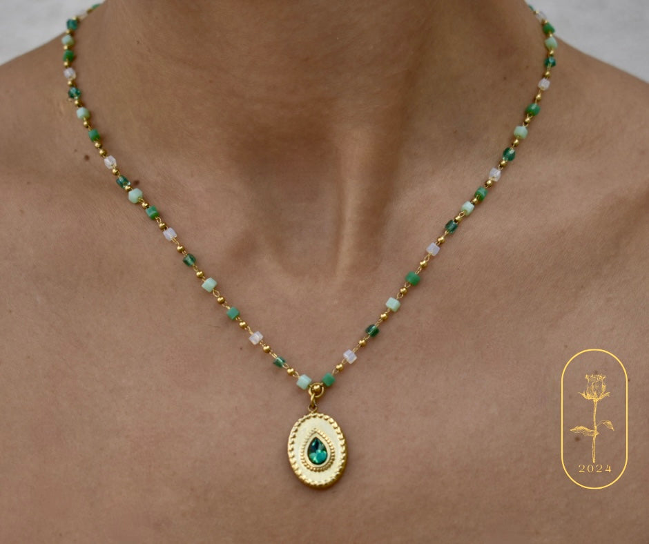 Shades of Green Necklace - By Bianci