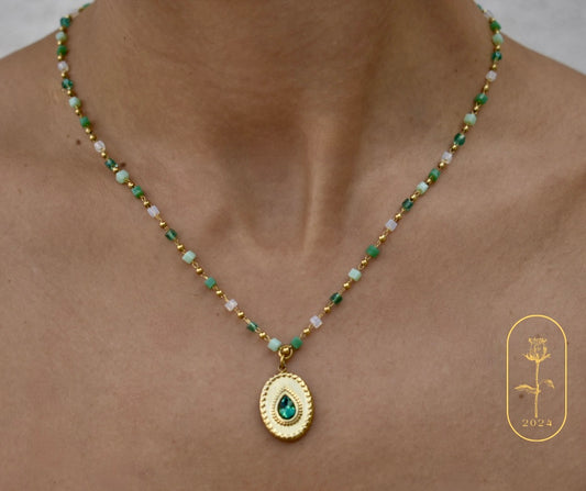 Shades of Green Necklace - By Bianci