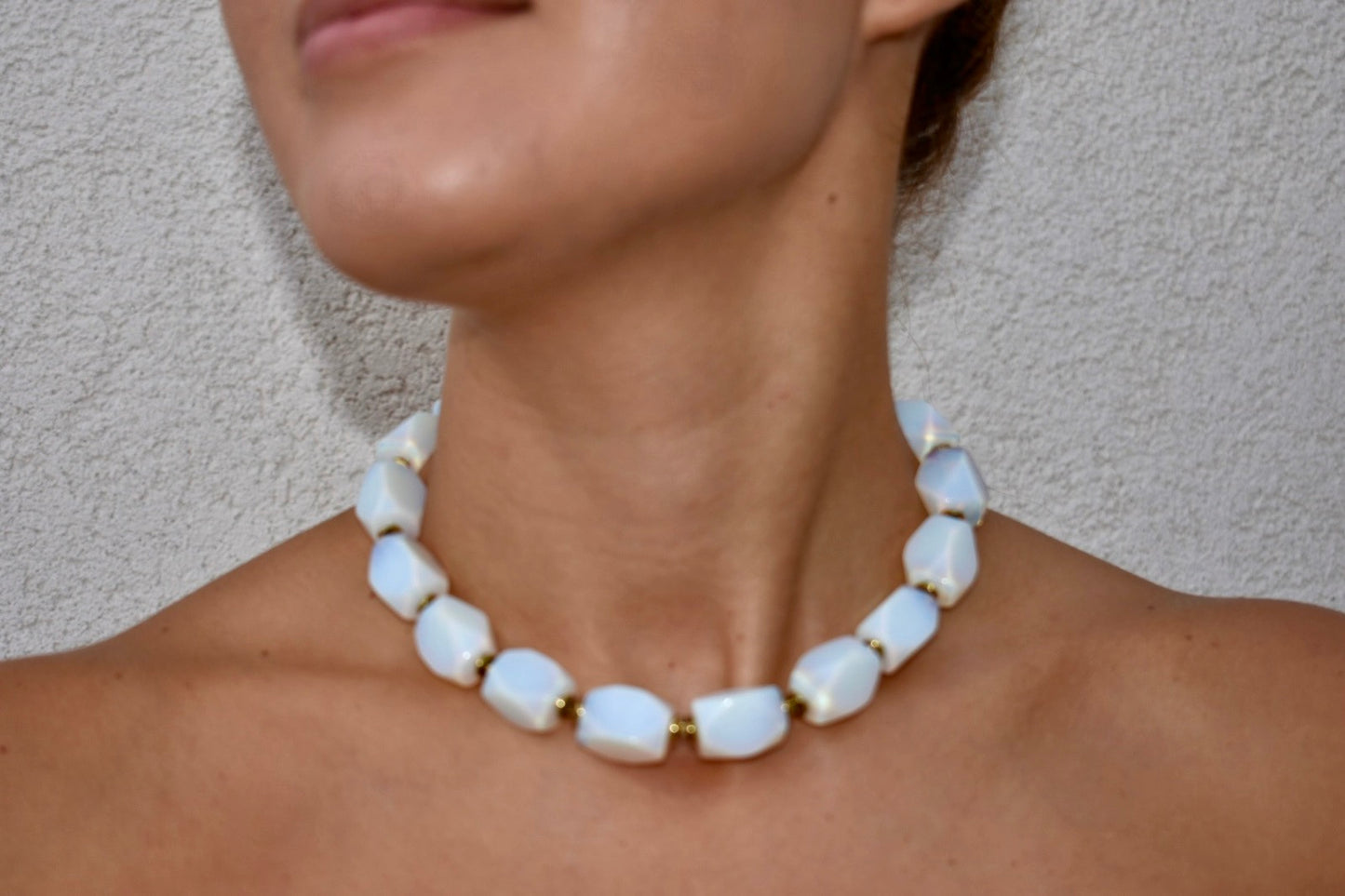 White Statement Necklace - By Bianci