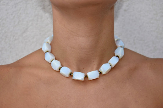 White Statement Necklace - By Bianci